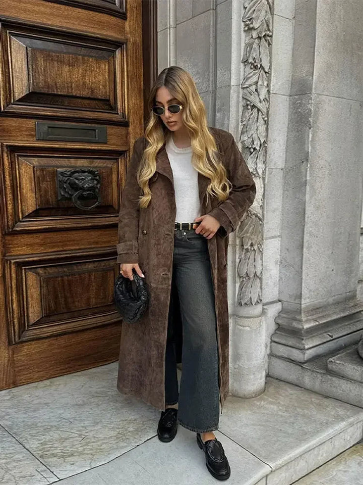 Faux Suede Winter Jacket for Women - Sorina-S-Nora Luxe