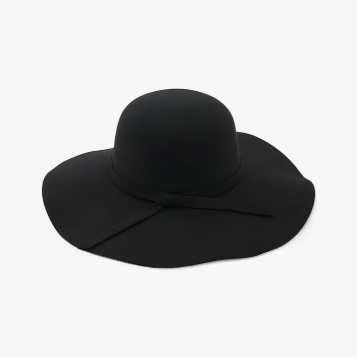 Fedora women's hat made of wool felt – Marveil-Black-Nora Luxe