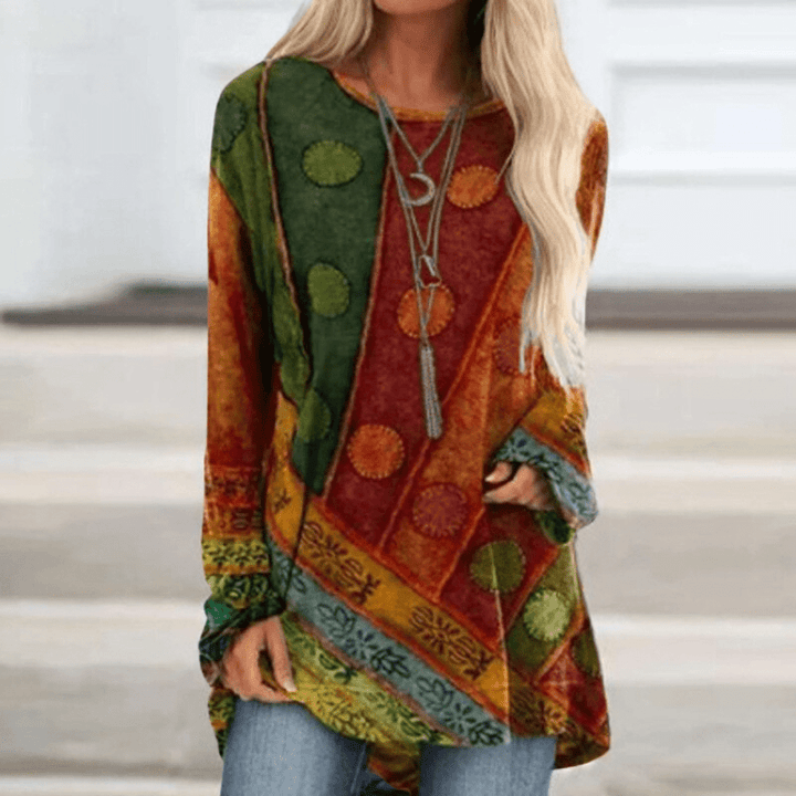 Feminine autumn sweater with vintage flair – Elisa-Green Red-S-Nora Luxe