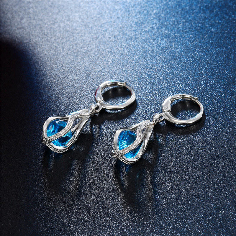 Festive Christmas Earrings | Holiday-Themed Jewellery Set-Oceanic Blue-Nora Luxe