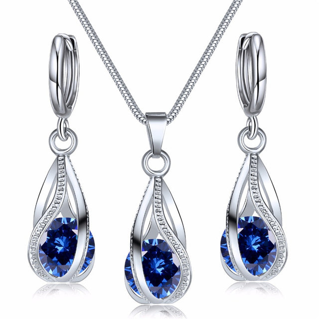 Festive Christmas Earrings | Holiday-Themed Jewellery Set-Oceanic Blue-Nora Luxe