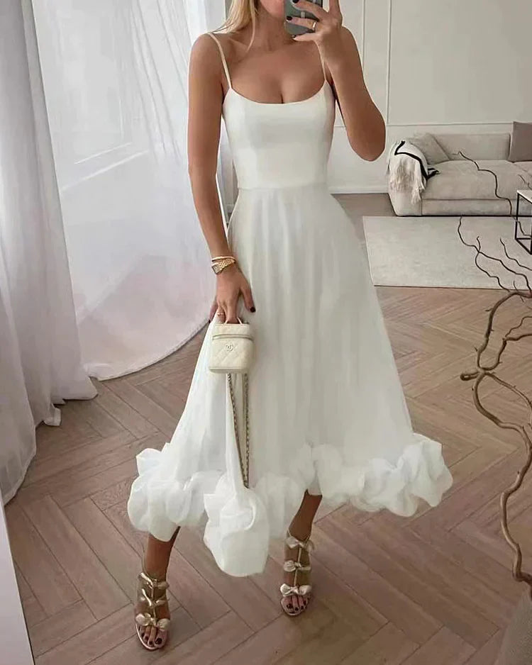 Festive Midi Dress - Sophia-White-S-Nora Luxe