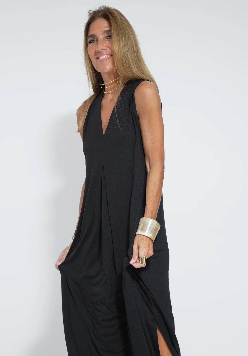 Figure-hugging dress with waistcoat – Valentina-Black dress + turquoise waistcoat-S-Nora Luxe