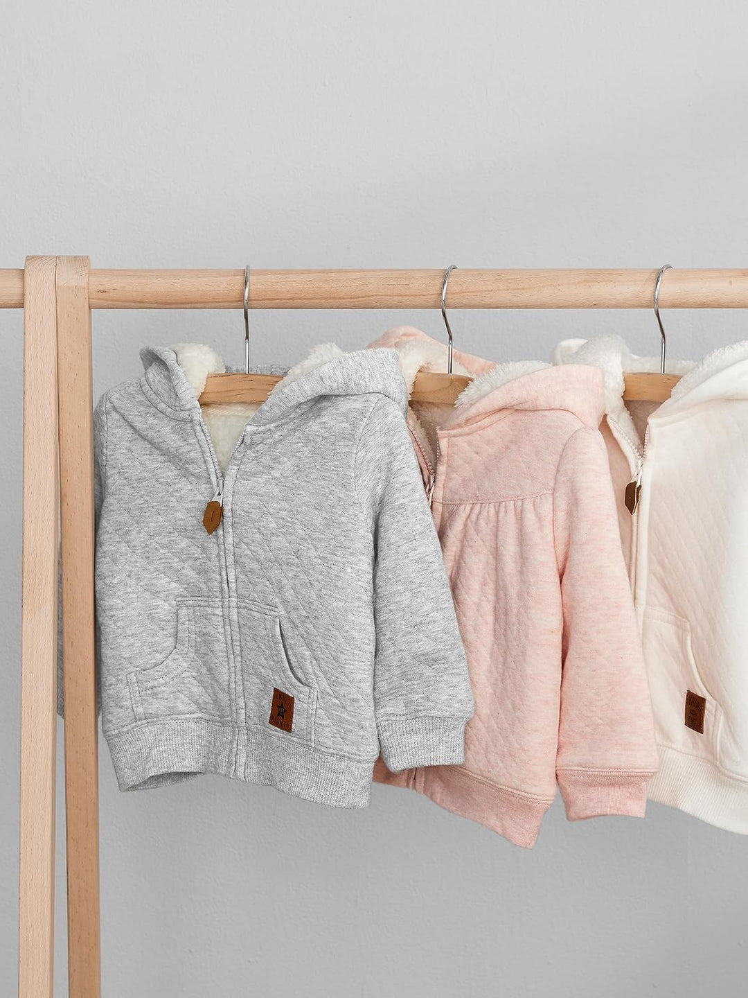 Fleece Baby Hoodie-Gray-0-3 Months-Nora Luxe