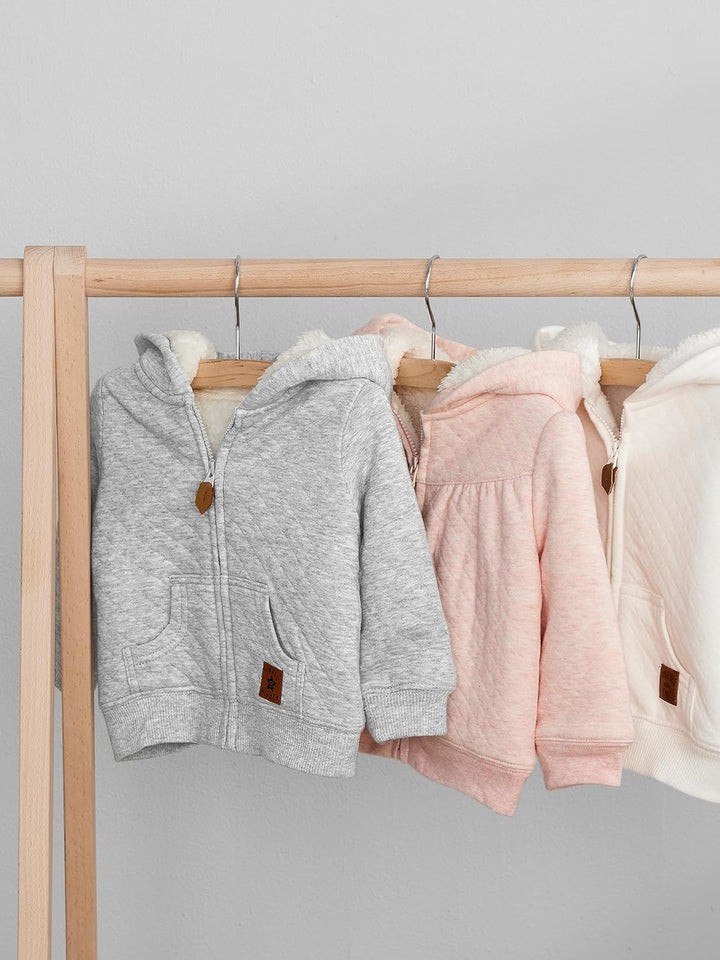 Fleece Baby Hoodie-Gray-0-3 Months-Nora Luxe