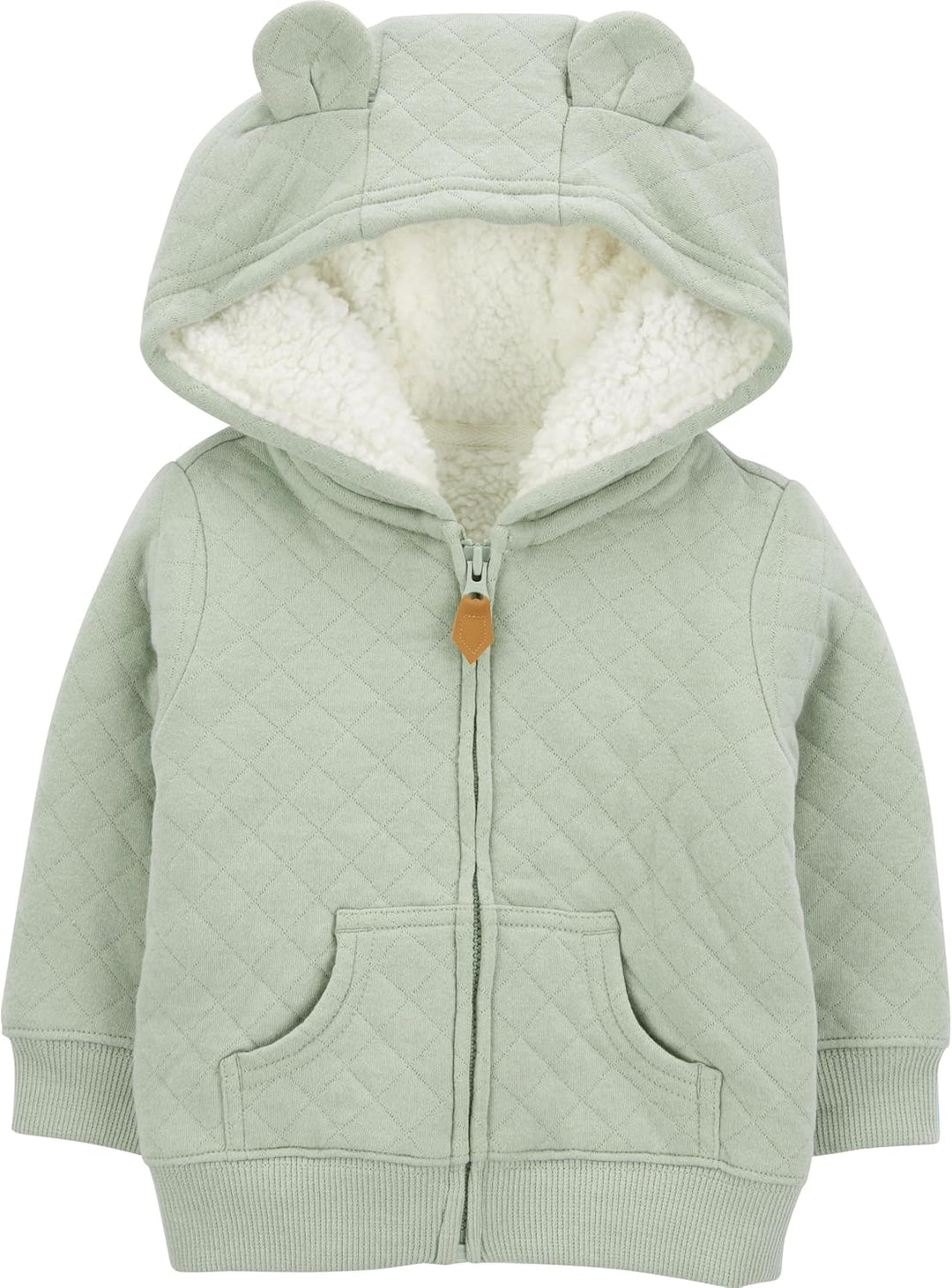 Fleece Baby Hoodie-Green-0-3 Months-Nora Luxe