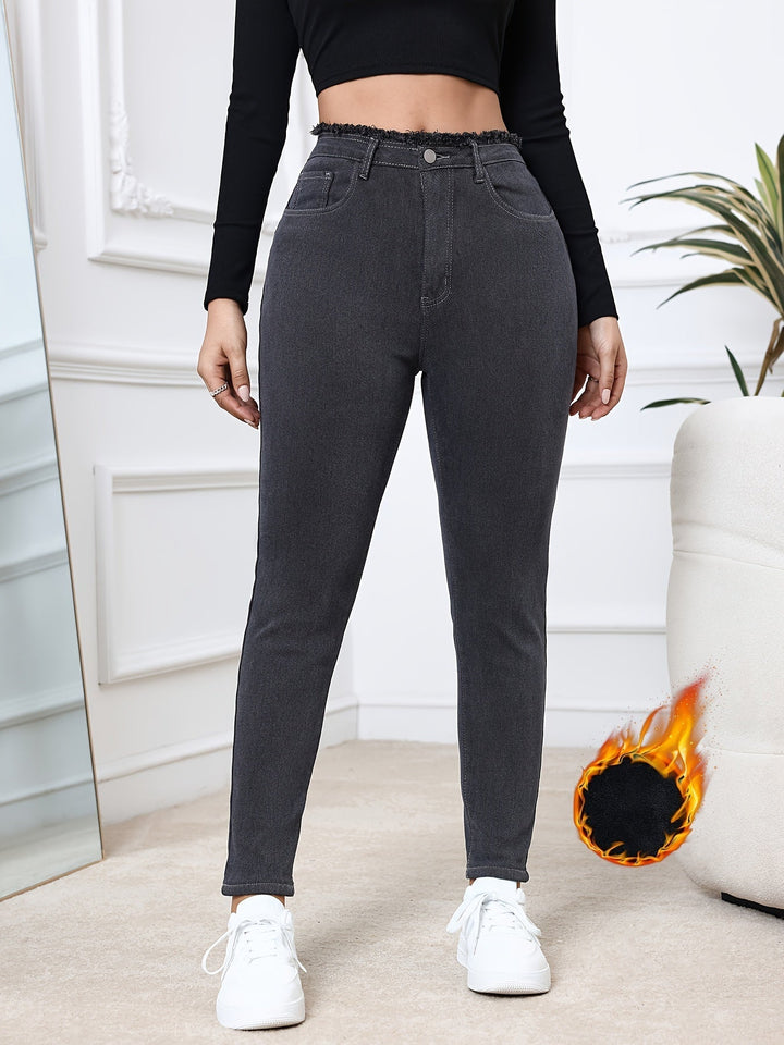Fleece Lined Skinny Jeans - Eliana-XS-Nora Luxe
