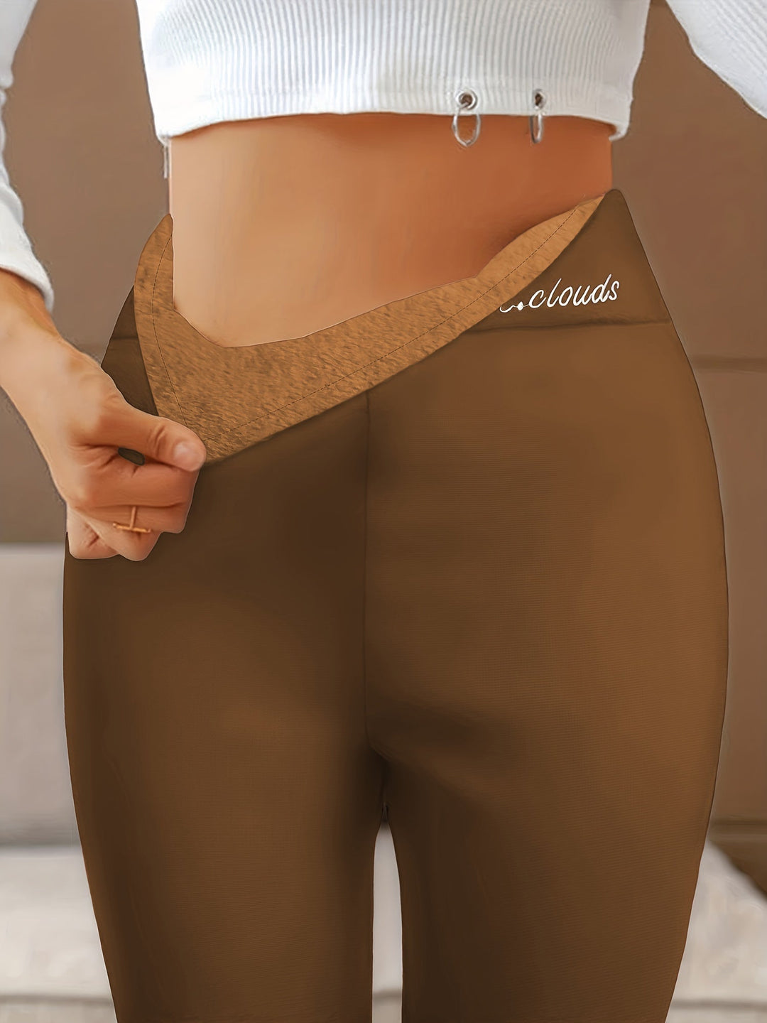 Fleece Lined Thermal Leggings - Celine-Gray-S-Nora Luxe