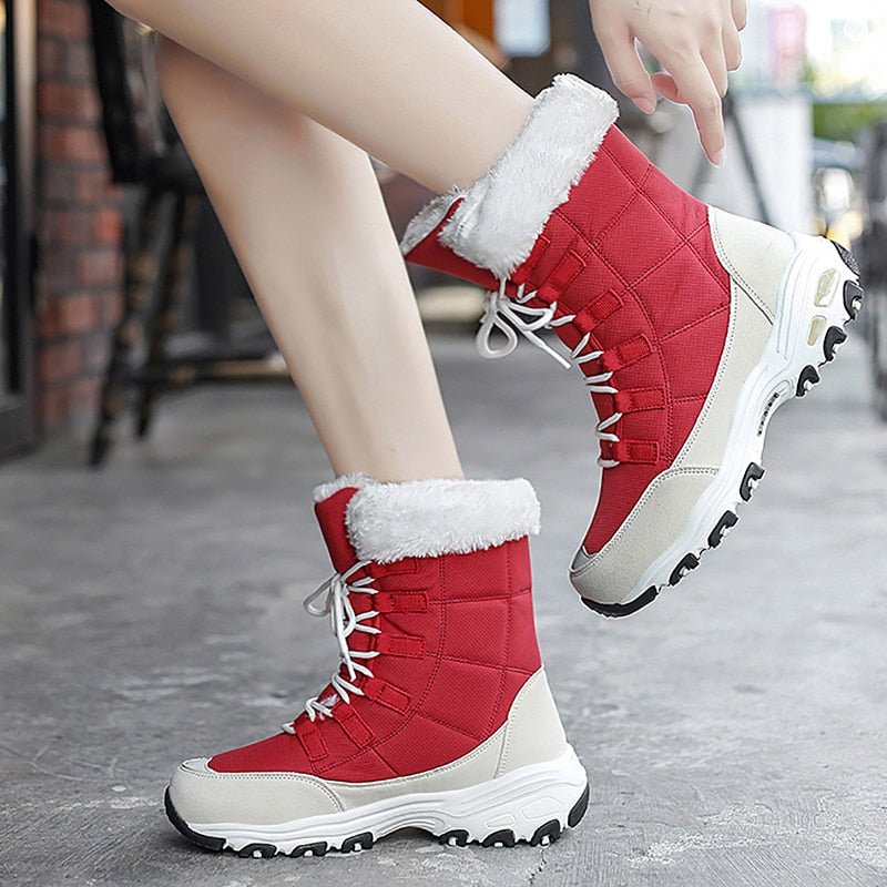 Fleece Lined Warm Snow Boots for Women - Eva-Black-3.0-Nora Luxe