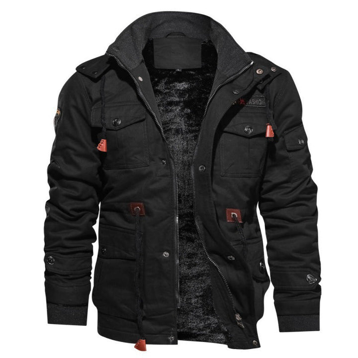 Fleece-lined Winter Coat for Men - Finn-Black-S-Nora Luxe