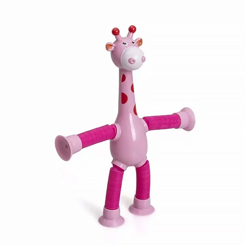 Flexible Giraffe Toy with Suction Cup - StretchyGiraffe-Pink-Without Lights-Nora Luxe