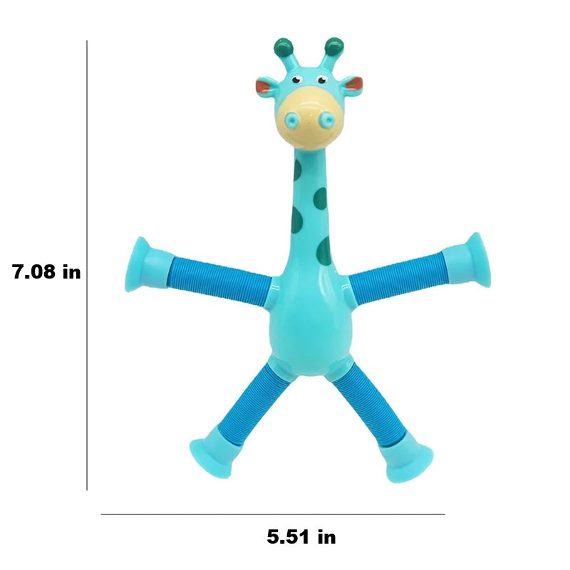 Flexible Giraffe Toy with Suction Cup - StretchyGiraffe-Pink-Without Lights-Nora Luxe