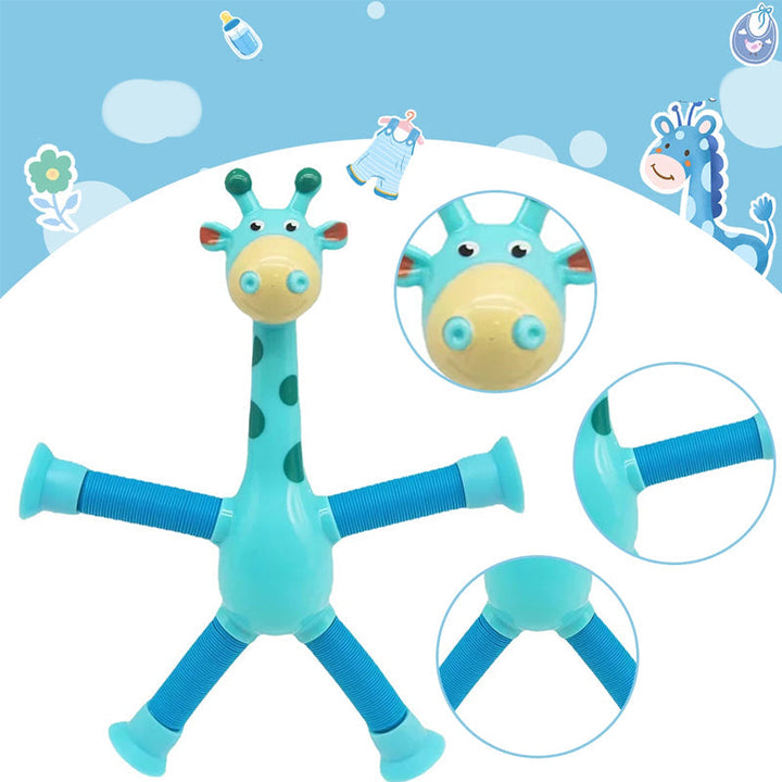 Flexible Giraffe Toy with Suction Cup - StretchyGiraffe-Pink-Without Lights-Nora Luxe
