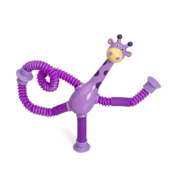 Flexible Giraffe Toy with Suction Cup - StretchyGiraffe-Purple-Without Lights-Nora Luxe
