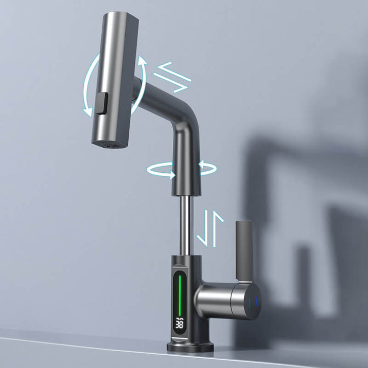 Flexible Water Tap - WaterMaster-Black with display-Nora Luxe