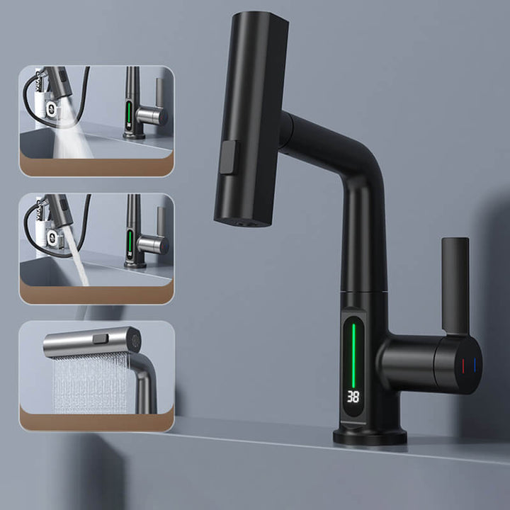Flexible Water Tap - WaterMaster-Black with display-Nora Luxe