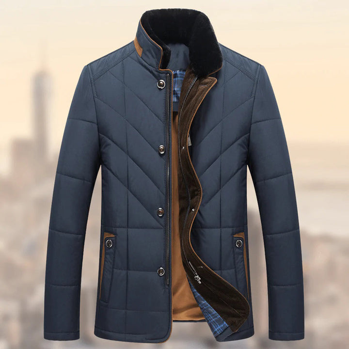 Flits - Warm Winter Jacket for Men-Blue-S-Nora Luxe