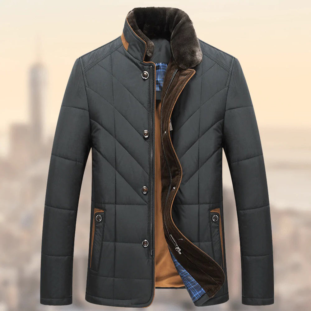Flits - Warm Winter Jacket for Men-Gray-S-Nora Luxe
