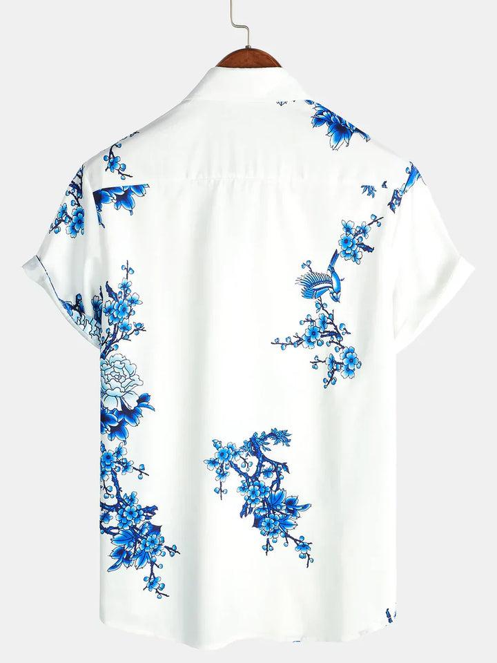 Floral short-sleeved summer shirt for men – Fabrizio-XS-Nora Luxe