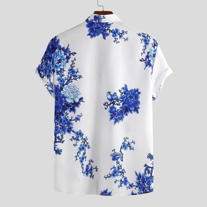 Floral short-sleeved summer shirt for men – Fabrizio-XS-Nora Luxe