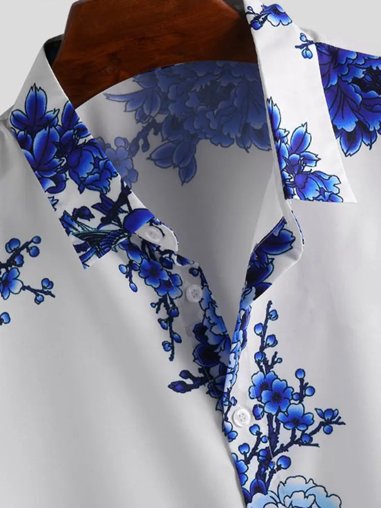 Floral short-sleeved summer shirt for men – Fabrizio-XS-Nora Luxe