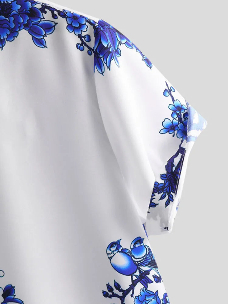 Floral short-sleeved summer shirt for men – Fabrizio-XS-Nora Luxe