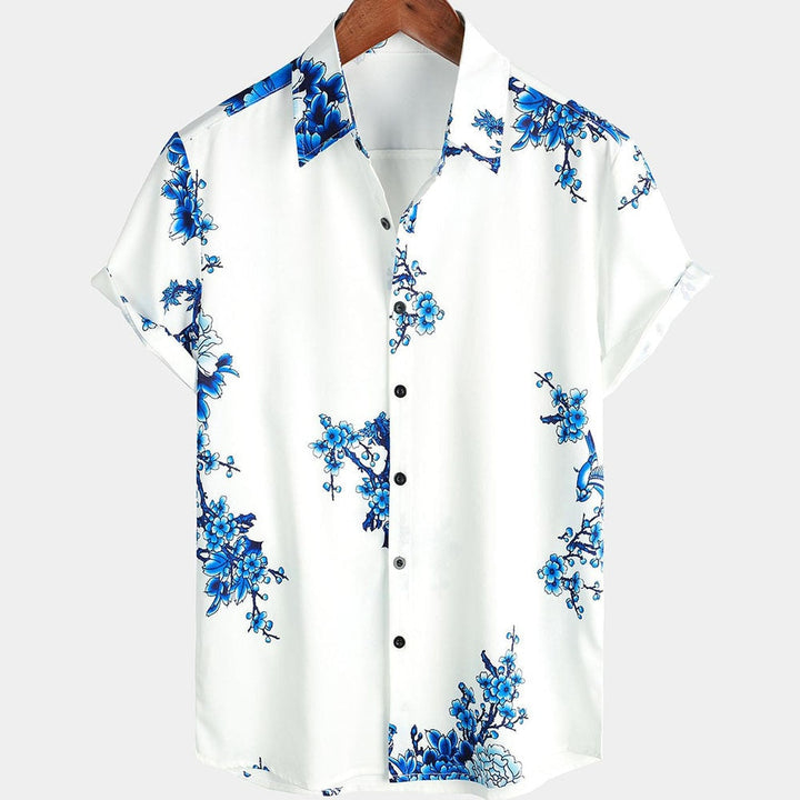 Floral short-sleeved summer shirt for men – Fabrizio-XS-Nora Luxe