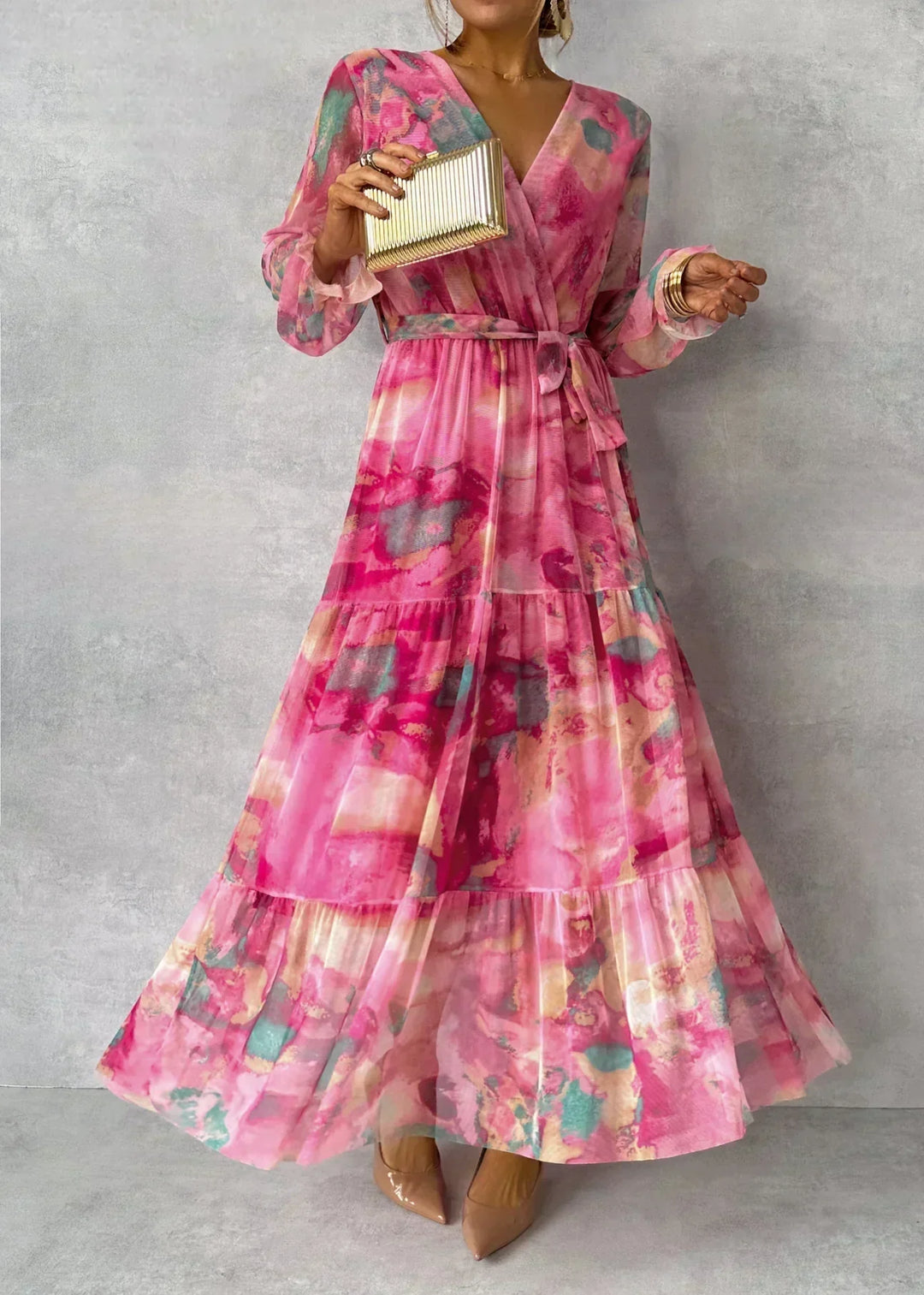 Floral Wrap Maxi Dress – Viviana-S-Nora Luxe