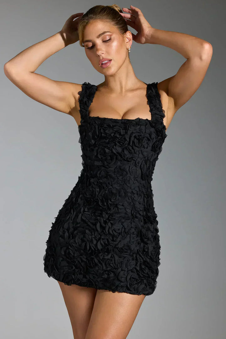 Flower Corset Mini Dress - Flower-White-XS-Nora Luxe