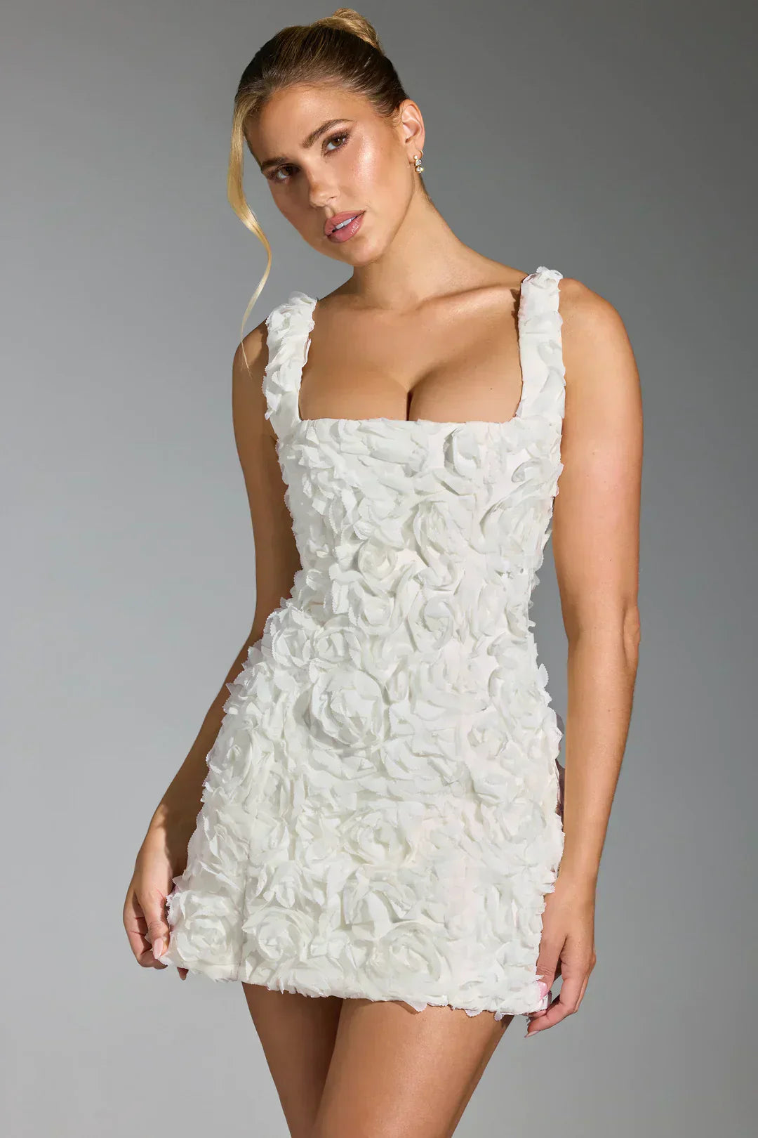 Flower Corset Mini Dress - Flower-White-XS-Nora Luxe