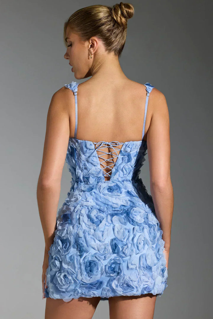 Flower Corset Mini Dress - Flower-White-XS-Nora Luxe