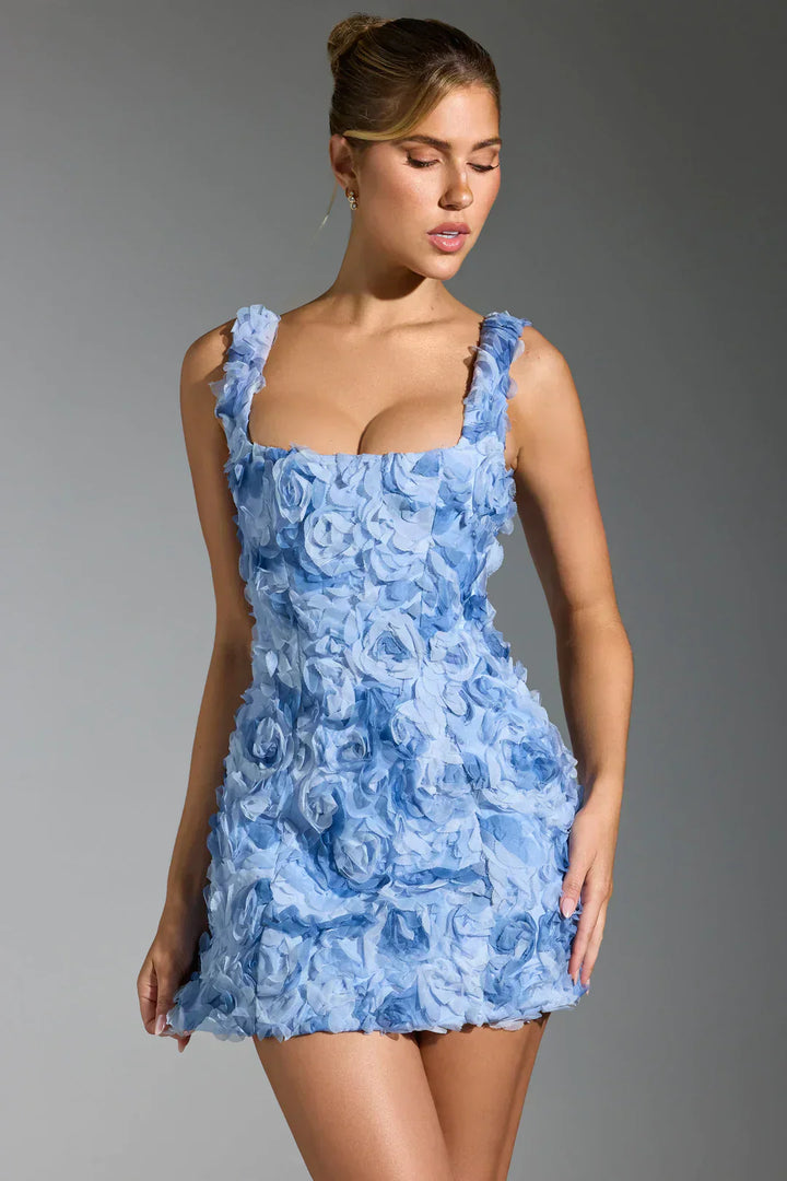 Flower Corset Mini Dress - Flower-White-XS-Nora Luxe