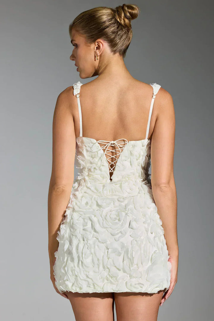 Flower Corset Mini Dress - Flower-White-XS-Nora Luxe