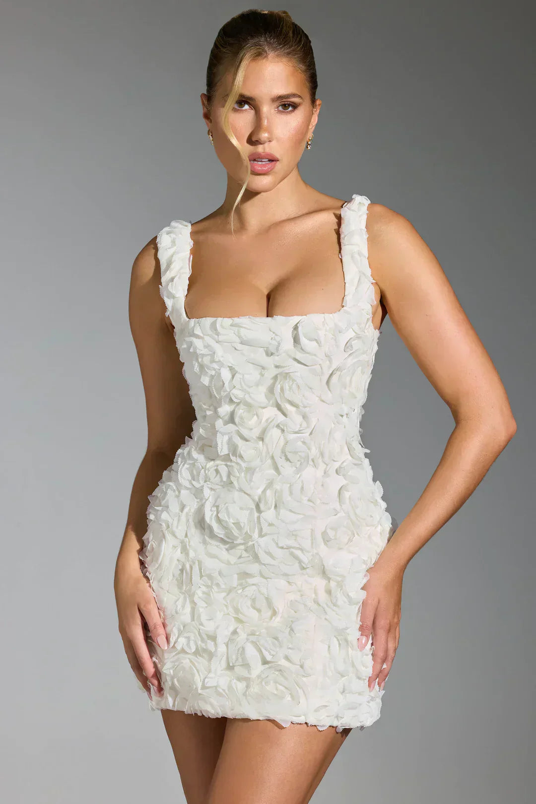 Flower Corset Mini Dress - Flower-White-XS-Nora Luxe