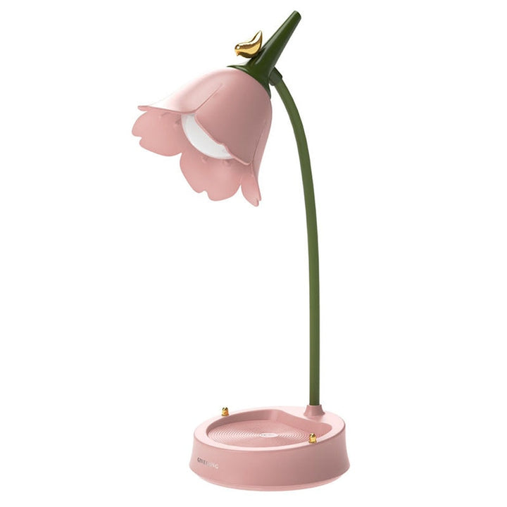 Flower-Shaped Desk Lamp - LumaPetal-Pink-Nora Luxe