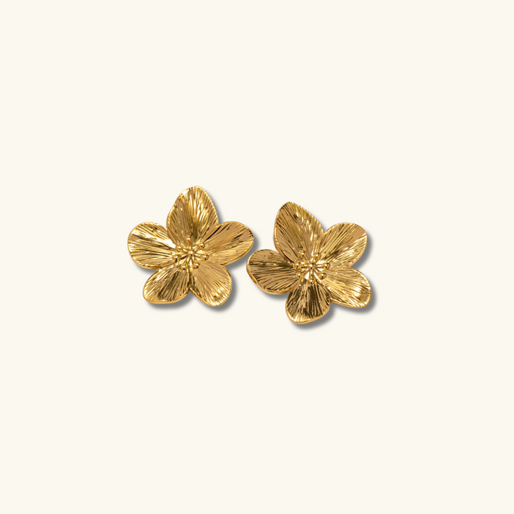 Flower-shaped Gold Earrings - Elara-Nora Luxe