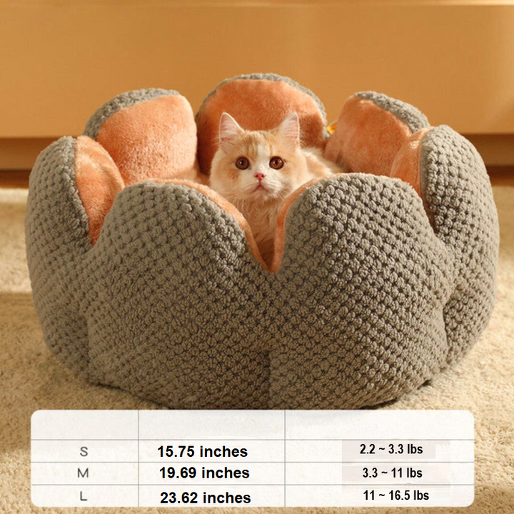 Flower-Shaped Pet Bed - PetBloom-Gray-S (15.75 inches)-Nora Luxe