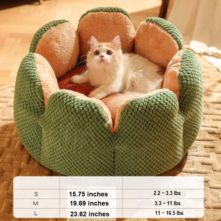 Flower-Shaped Pet Bed - PetBloom-Gray-S (15.75 inches)-Nora Luxe