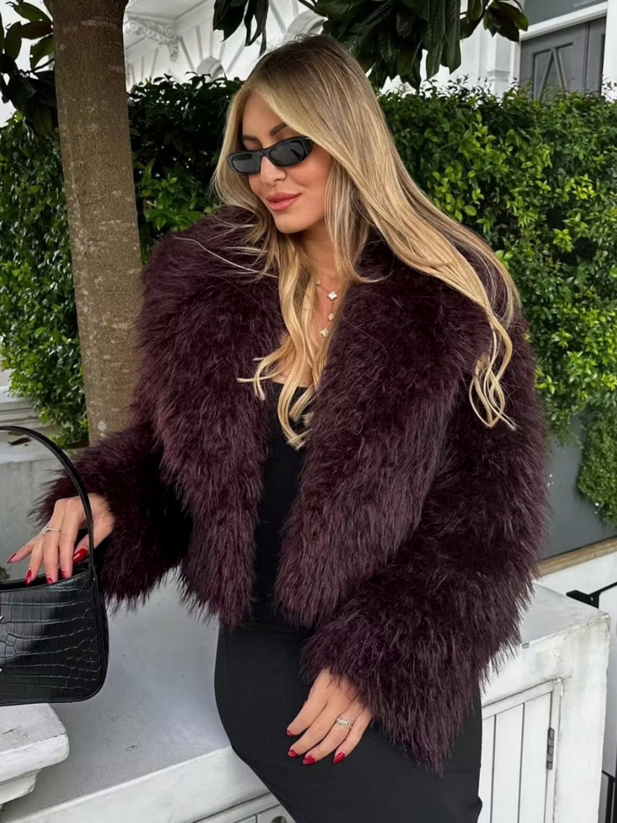 Ladies Winter Coat | Short Fluffy Vegan Soft Warm Comfortable