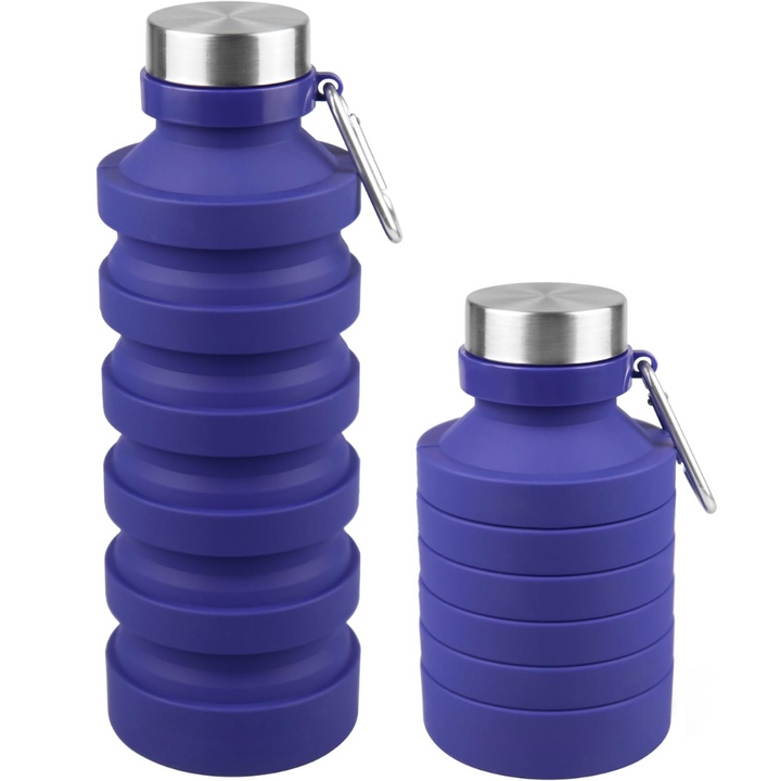 Foldable Shockproof Water Bottle-Marine blue 800 ml-Nora Luxe