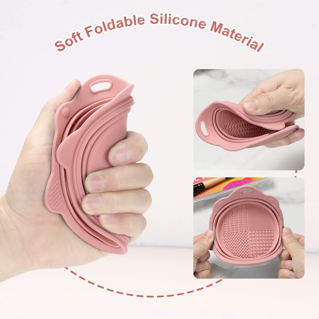 Foldable Silicone Brush Cleaner Bowl-Green-Nora Luxe
