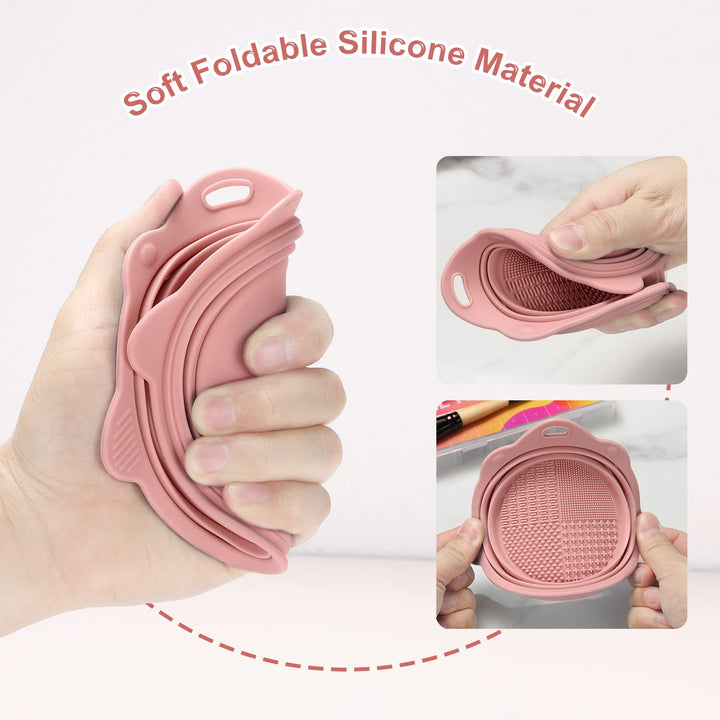 Foldable Silicone Brush Cleaner Bowl-Green-Nora Luxe