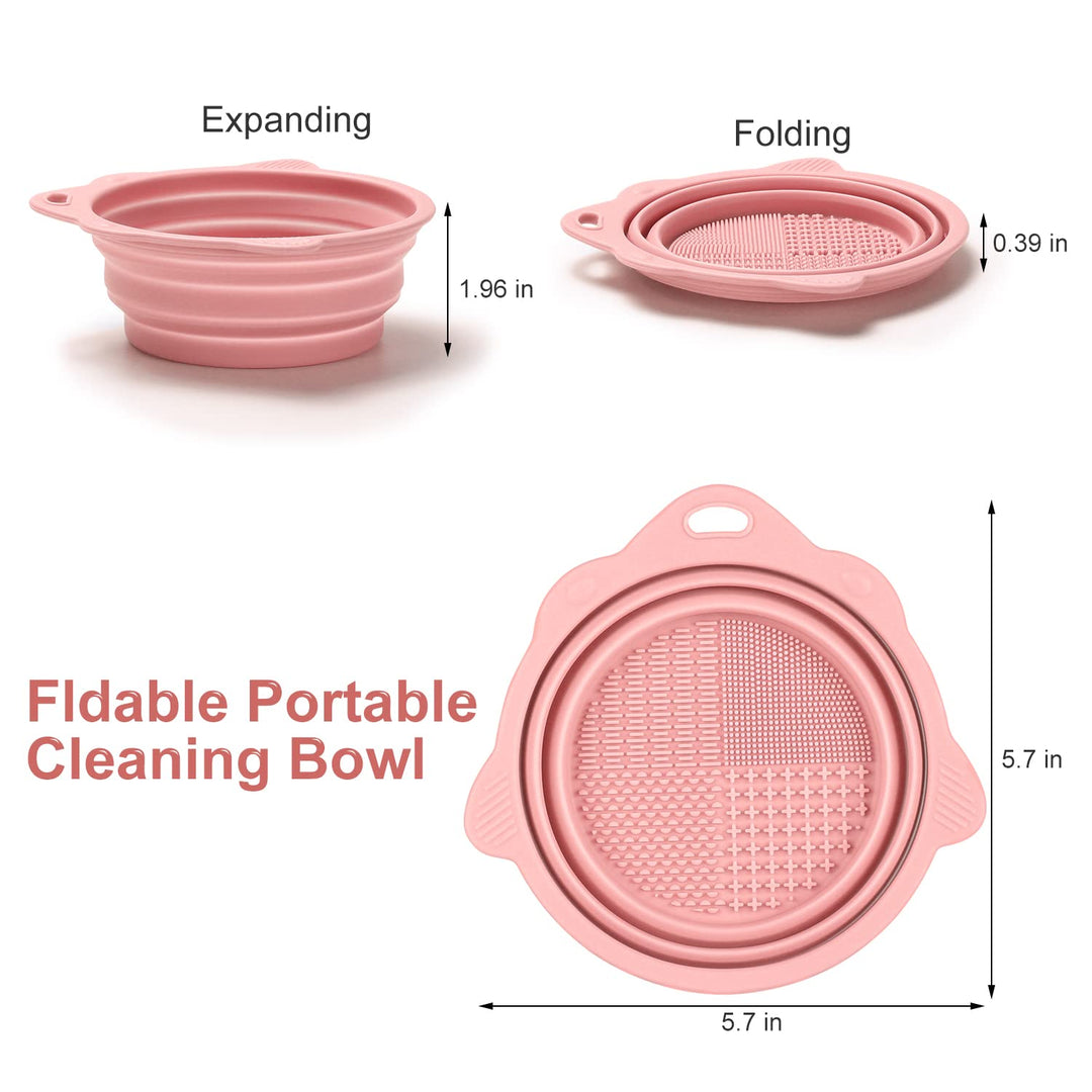 Foldable Silicone Brush Cleaner Bowl-Green-Nora Luxe