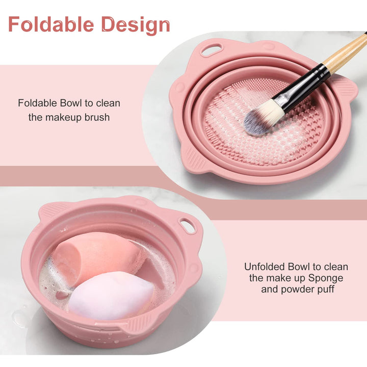 Foldable Silicone Brush Cleaner Bowl-Green-Nora Luxe
