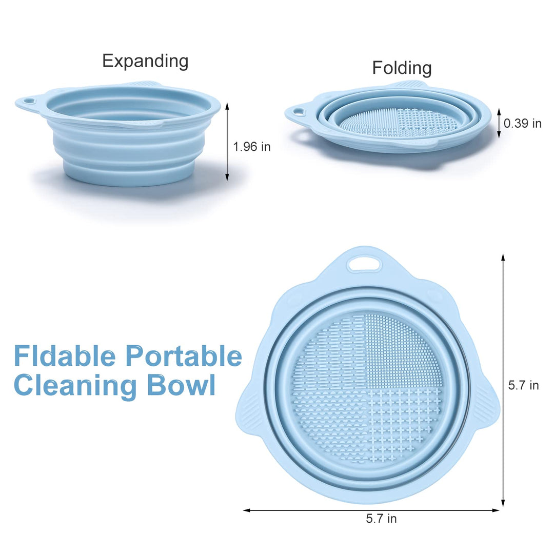 Foldable Silicone Brush Cleaner Bowl-Green-Nora Luxe