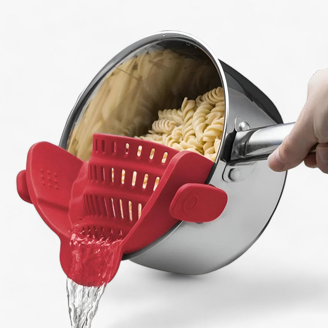 Foldable Silicone Kitchen Colander - FlexiStrain-Gray-Nora Luxe