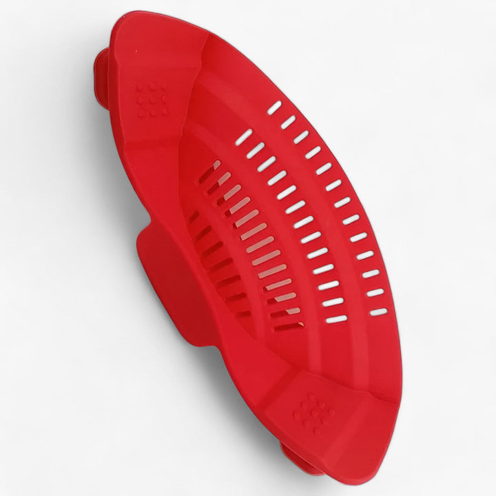 Foldable Silicone Kitchen Colander - FlexiStrain-Red-Nora Luxe