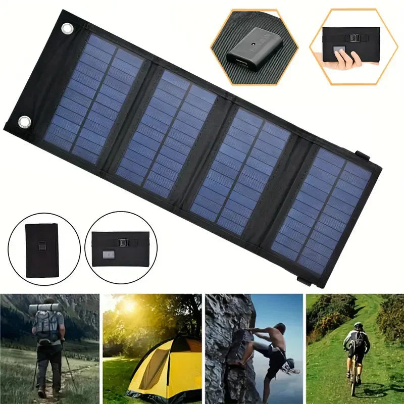 Foldable Solar Power Bank - SolarMate-Black-Nora Luxe