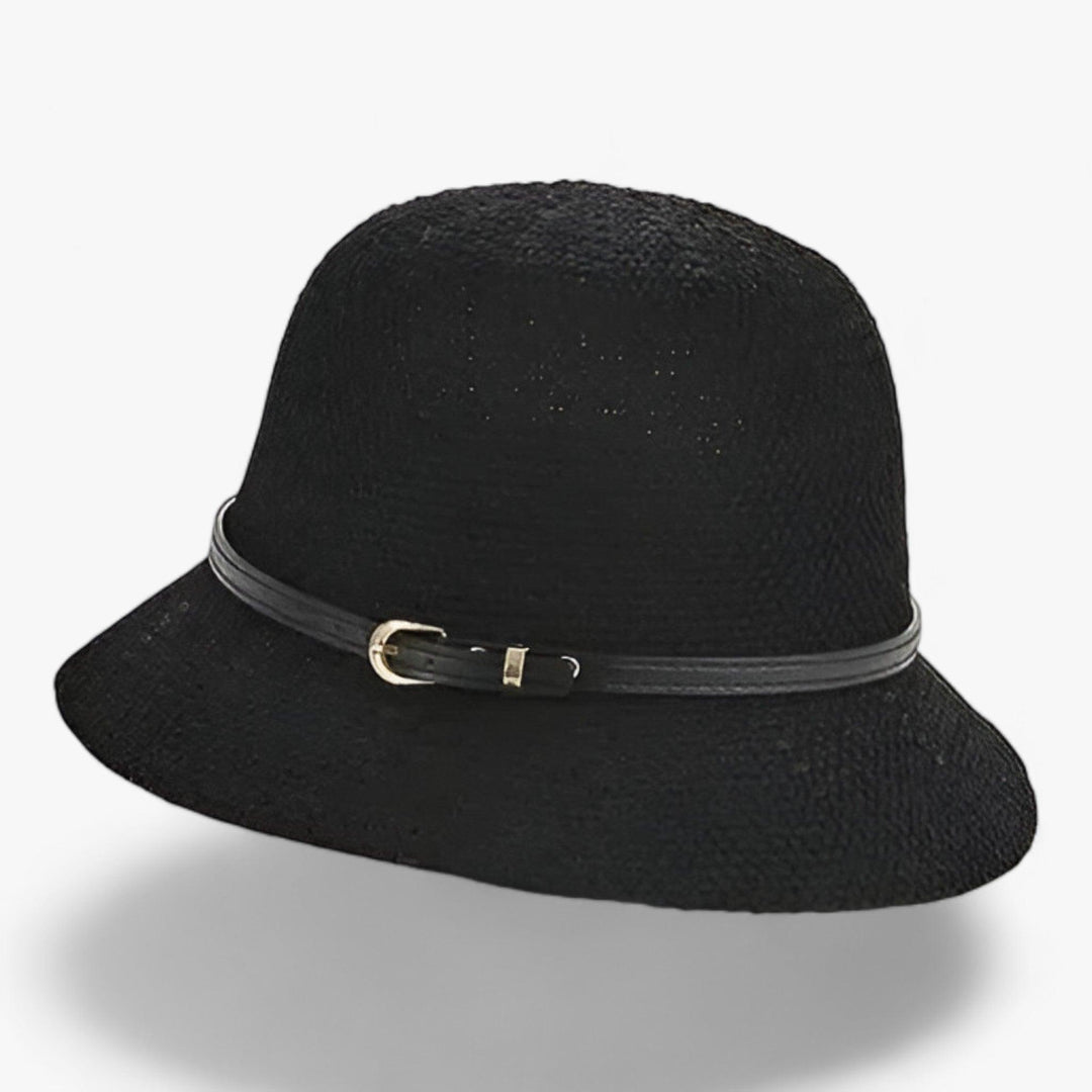 Foldable women's sun hat made of linen – Luma-Black-Nora Luxe