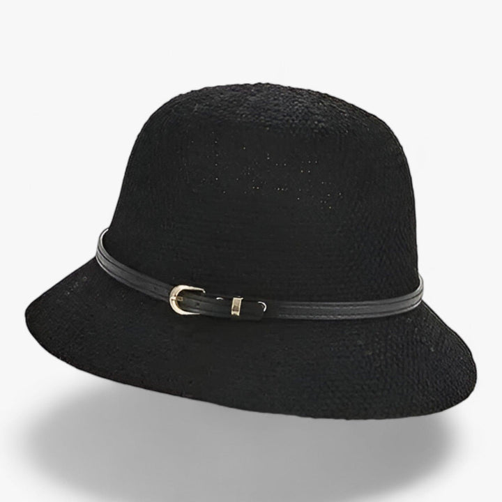 Foldable women's sun hat made of linen – Luma-Black-Nora Luxe